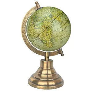 5" Paris Green Educational, Antique Globe with Brass Antique Arc and Base , World Globe , Home Decor , Office Decor , Gift Item By Globes Hub