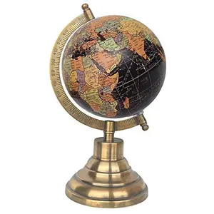 5" Black Multicolour New Educational, Antique Globe with Brass Antique Arc and Base , World Globe , Home Decor , Office Decor , Gift Item By Globes Hub