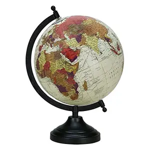 8" Cream Multicolour Purple Educational, Antique Globe with Black Matt Arc and Base , World Globe , Home Decor , Office Decor , Gift Item By Globes Hub