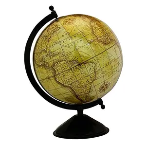 8" Antiique Look Geographic Educational Globe with Stand - Perfect for Home, Office & Classroom By Globes Hub