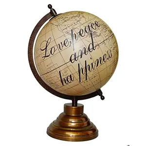8" Unique Antiique Designer Look Geographic Educational Globe with Stand - Perfect for Home, Office & Classroom By Globes Hub