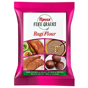 Manna Ragi Flour 1kg | 100% Natural Finger Millet Flour | Nachni Atta | Kelvaragu Flour | Rich in Calcium & Protein