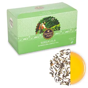 Singalila- 100% Pure and Fresh Darjeeling Green Tea, Single Estate, Autumnal Flush, Fresh Harvest,, Champagne of teas, Muscatel flavor, 25 count Silken pyramid teabags