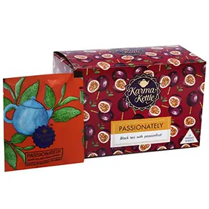 Passionately Iced Tea With Assam Black Tea Lavender Flower Mango Marracuja Flavour Crystals Passion Fruit Flavour And Crystals Mosambi Peel - 20 Pyramid Teabags