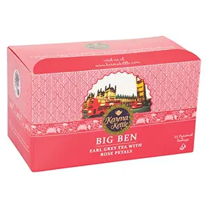 Big Ben Earl Grey Assam Tea With Bergamot Oil Rose Petals (25 Nos Pyramid Teabag Box)