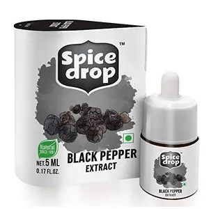 Black Pepper (Kali Mirch) Natural Spice Extract For Food and Beverages | Authentic Taste and Aromatic Flavor | 5ml (180 Drops equivalent to 40 grams powder)