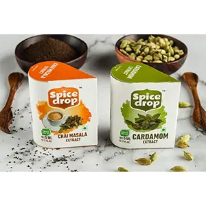 Spicy Tea Combo | Natural Extract of Tea Masala (Chai Masala) and Cardamom (Elaichi)| For Food Beverages and Dessert | 10ml