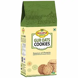 Speciality Jaggery Gur Oats Cookies Biscuit Pure Gur Gud Bakery Cookies Biscuit Healthy Snacks with No Added Sugar for Diet (Pack of 1 - 200g)