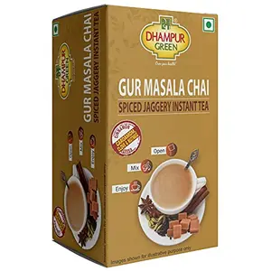 green Instant Gur Masala Chai 140g (14g10 pc) | Spiced Jaggery Tea | Premix spice tea | Natural healthy instant tea | Ready to use Doodh chai | Single-serve Ready-to-Drink