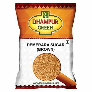 green Natural Demerara Brown Sugar 1 Kg | Demerara Golden Brown Sugarcane Semi Crystalline Mineral Rich Pure Molasses Sugar for Tea Coffee Baking