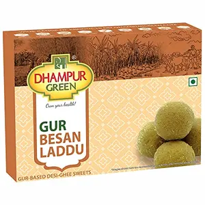 green Gur Besan Laddu Laddoo Ladoo Indian Sweets 400grams|Gur Gud Desi Ghee Based Jaggery Mithaai No Added Sugar No Color No Preservatives Naturally Made