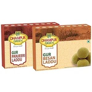 Speciality Gur Besan Laddu & Panjeeri Laddu Ladoo Laddoo Indian Sweets Combo - 1Kg| Gur Gud Desi Ghee Based Jaggery Mithaai No Added Sugar No Color No Preservatives Naturally Made