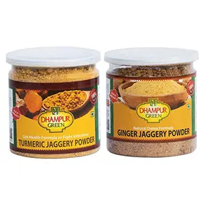 Speciality Organic Ginger Jaggery Powder & Turmeric Jaggery Powder Combo Spiced Jaggery Powder No Added Sugar Natural Remedy Immunity Booster 600g
