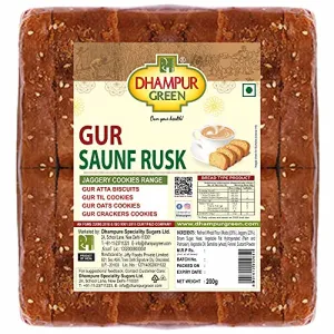 Speciality Gur Saunf Milk Rusk 200grams Pure Gur Gud Bakery Rusk Healthy Snacks with Low Sugar