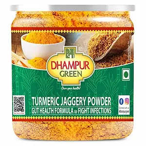 GREEN Organic Turmeric Jaggery Powder Spiced Jaggery Powder for Good Health Formula to Fight Infection in Kids Dibetics & Curing No Added Sugar Natural Remedy Immunity Booster 300g