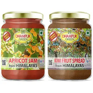 Speciality Mixed Fruits Jam Kiwi Spread Apricot Jam No Added Color & Preservatives with Fresh Fruits of Himalayas and Sugar Cane Juice No Added Sugar Sugar Free Jam 600grams