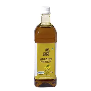 Pure & Sure Organic Mustard Oil | Cold Pressed Mustard Oil for Cooking | Healthy Mustard Oil No Trans Fats 1L.