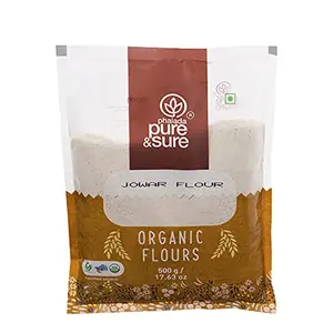 Pure & Sure Organic Jowar Flour 500Gm | Healthy Food for Weight Loss | Gluten Free Atta No Preservatives No Trans Fats High Protein Food