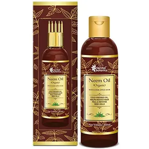 Oriental Botanics Organic Neem Oil for Hair and Skin Care - With Comb Applicator 200 ml with Pure Neem Oil for Healthy Skin & Hair | Cruelty Free & Vegan | No Mineral Oils