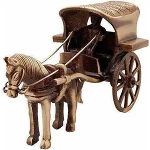 Horse Cart Brass Showpiece