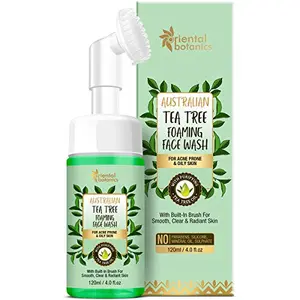 Oriental Botanics Australian Tea Tree Anti-Acne Foaming Face Wash 120 ml | Infused withTea Tree | Gives Clear Skin & Fights Acne | Cruelty Free & Vegan | Paraben Free