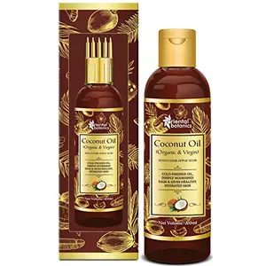 Oriental Botanics Organic Virgin Coconut Oil For Hair and Skin Care - With Comb Applicator 200 ml with Pure Coconut Oil for Healthy Skin & Hair | Cruelty Free & Vegan | No Mineral Oils