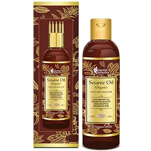 Oriental Botanics Sesame Oil for Hair and Skin Care - With Comb Applicator 200 ml with Pure Sesame Oil for Healthy Skin & Hair | Cruelty Free & Vegan | No Mineral Oils