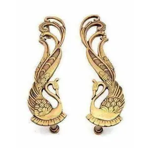 Peacock Design Brass Door Handle Pair (2 pcs)