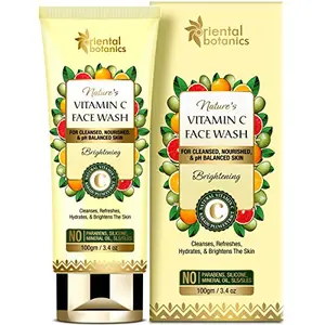 Oriental Botanics Nature's Vitamin C Brightening Face Wash 100 g with Natural Vitamin C Kakadu Plum for Radiant & Smooth Skin | Cruelty Free & Vegan | Paraben Free