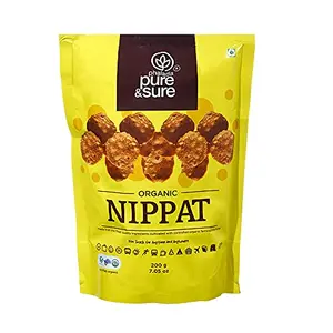 Pure & Sure Organic Nippattu Snack | Delicious South Indian Namkeen | Ready to Eat Snacks Cholesterol Free No Trans Fats No Preservatives |Pack Of 1 200gm