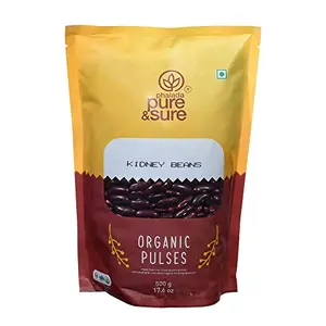Pure & Sure Organic Rajma Kidney Bean Dry | Healthy & Wholesome Food Organic Pulses | Rich in Fiber High Protein No Preservatives | 500gm