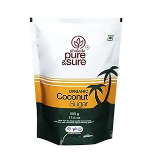 Pure & Sure Organic Coconut Sugar | Natural Sugar Unrefined & Wholesome | Cake Decorating Items Edible Topping 500gm.