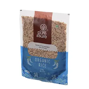 Pure & Sure Organic Rice Semi Polished | Instant Boost of Energy | Rich in Fibre Helps Lower Blood Pressure | 1kg