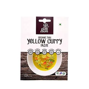 Pure & Sure Organic Yellow Curry Thai Paste | Natural Curry Paste Thai Kitchen Ingredients | Ready to Cook Food Products No Preservatives | 50gm