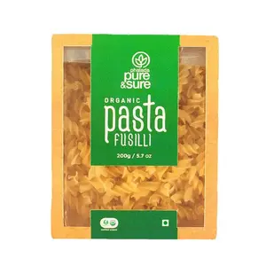 Pure & Sure Organic Pasta | Easy to Bake Fusilli Pasta | Organic Vegetarian Ready to Cook Pasta 200gm.