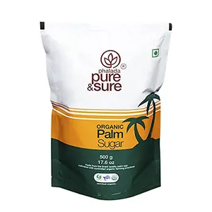 Pure & Sure Organic Palm Sugar | Natural Sugar Unrefined & Wholesome | Organic Sugar for Tea Coffee & Baking 500gm.