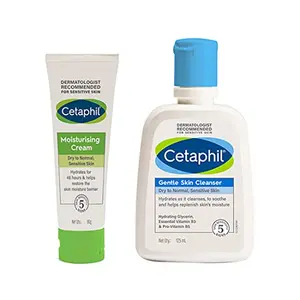 Cetaphil Moisturising Cream 80g and Gentle Skin Cleanser 125 ml Combo