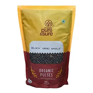 Pure & Sure Organic Black Urad Dal | Healthy & Wholesome Black Urad Whole 500g