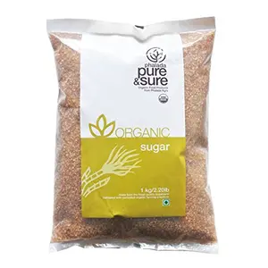 Pure & Sure Organic Brown Sugar | Natural Brown Sugar Healthy & Wholesome | Powdered Brown Sugar for Baking Tea & Coffee 1kg.