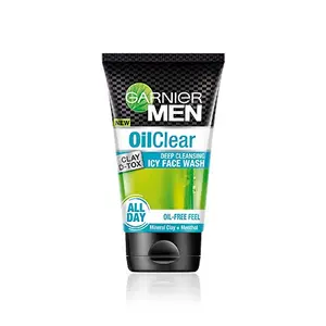 Garnier Men Oil Clear Clay D-Tox Deep Cleansing Icy Face Wash 100gm