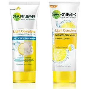 Garnier Skin Naturals Light Complete Duo Action Facewash 100g And Garnier Skin Naturals Light Complete Facewash 100g