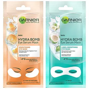 Garnier Hydra Bomb Eye Serum Mask Orange 6 g & Garnier Hydra Bomb Eye Serum Mask Coconut Water 6 g