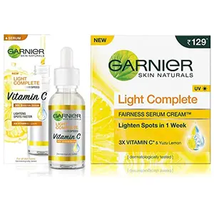 Garnier Light Complete VITAMIN C Booster Face Serum 30 ml & Garnier Skin Naturals Light Complete Serum Cream 45g