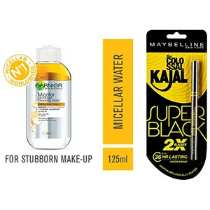 Garnier Skin Naturals Micellar Oil-Infused Cleansing Water 125ml And Maybelline New York Colossal Kajal Super Black 0.35g