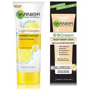 Garnier Skin Naturals Light Complete Facewash 100g and Garnier Skin Naturals BB Cream 30g