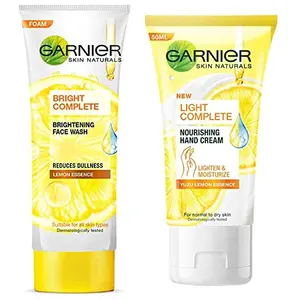 Garnier Bright Skin Kit: Bright Complete Face Wash 100g + Hand Cream