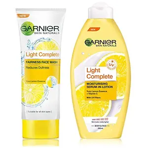 Garnier Skin Naturals Light Complete Facewash 100g and Garnier Skin Naturals Light Lotion 250ml