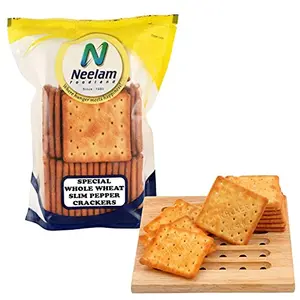Neelam Foodland Special Whole Wheat Slim Pepper Crackers 130 gm (4.58 OZ)