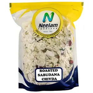 Neelam Foodland Roasted SABUDANA CHIVDA (Sabhudana Flakes Blended with Peanuts Sugar Green Chillies and Salt) 400 gm (14.10 OZ)