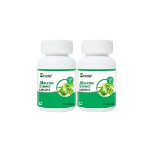 Zindagi Aloevera Extract Cap.. - Improve Digestive System - 100% Pure And Natural Herbal Supplement (Pack Of 2)